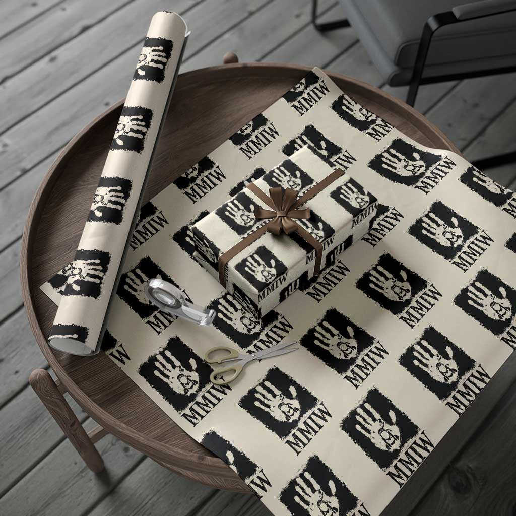 Stop MMIW Wrapping Paper Roll Voices For Stolen Sisters Red Handprint Graphic TS12 Beige Print Your Wear