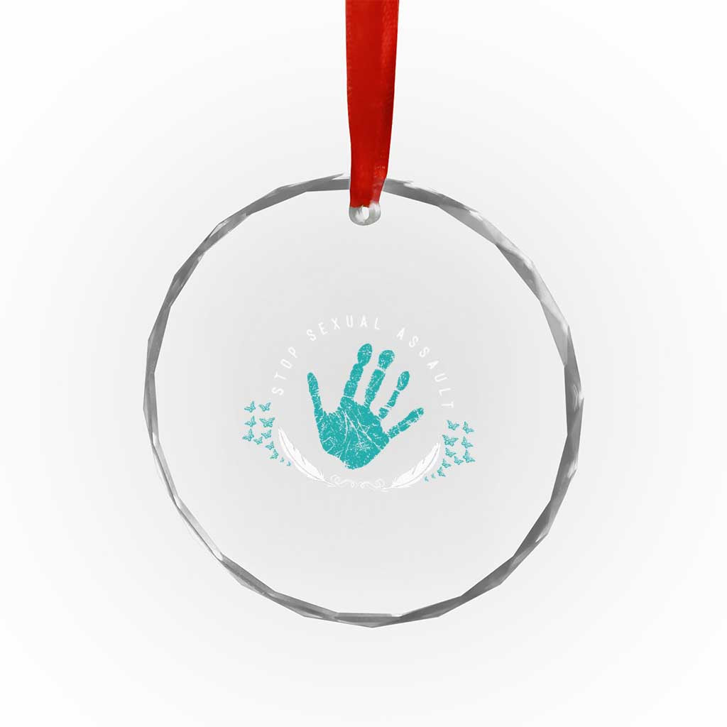 Stop Sexual Assault Awareness Survivor Crystal Glass Ornament TS14 Print Your Wear