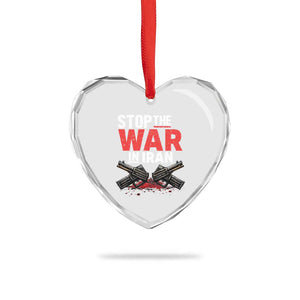 Stop the War in Iran Heart Crystal Glass Ornament Anti War Protest Peace Advocacy Human Rights TS02 Print Your Wear