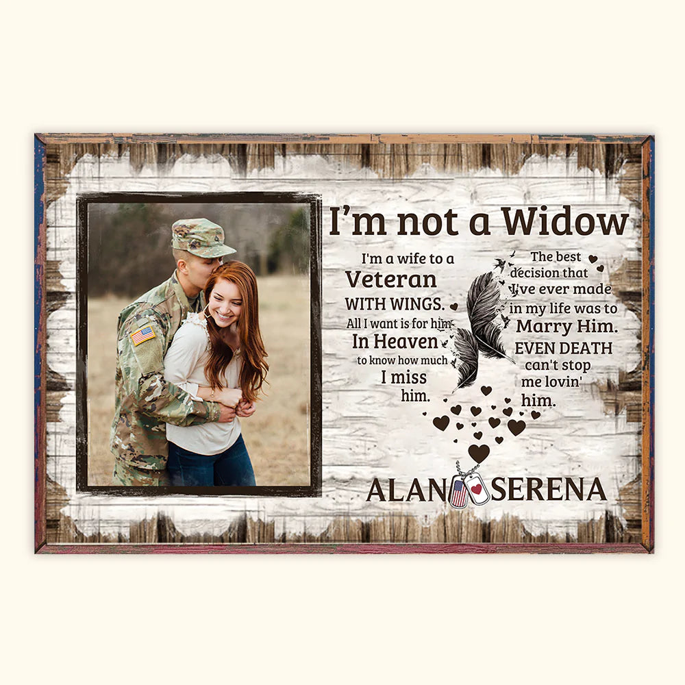 Personalized Family Gift Upload Image Veteran Poster Im Not A Widow Gift for Memorial Day CTM Canvas Custom - Printyourwear