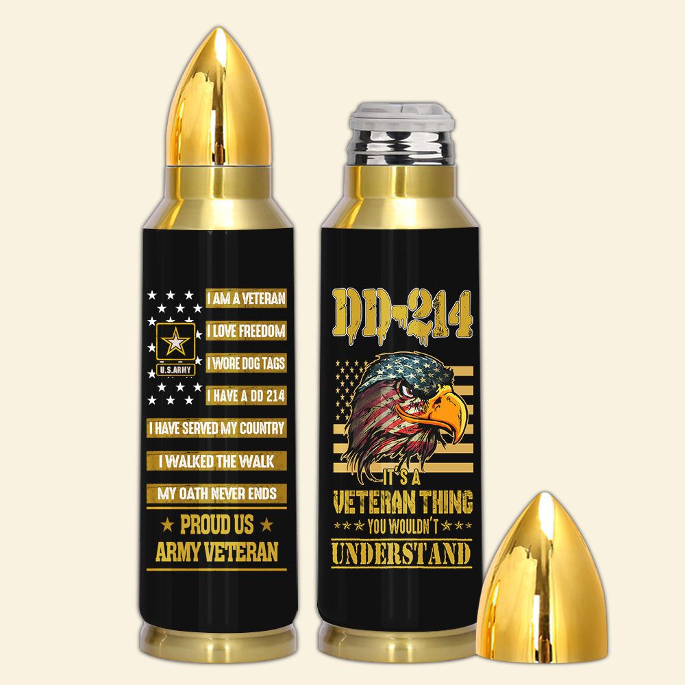 Personalized Veteran Bullet Tumbler Proud US Veteran American Eagles CTM Printyourwear