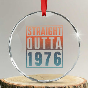 Straight Outta 1976 Crystal Glass Ornament Funny 50th Birthday Retro Neon Gradient Effect Printing TS02 Transparent Glass 3'' Circle Print Your Wear