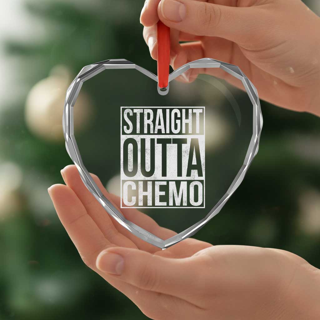 Straight Outta Chemo Heart Crystal Glass Ornament Funny Battle Cancer Gift TS11 Print Your Wear