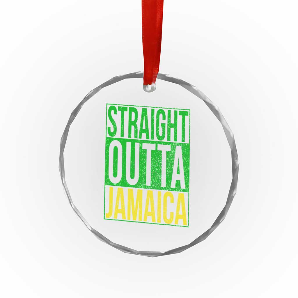 Straight Outta Jamaica Crystal Glass Ornament Cool Jamaican Travel Vacation TS10 Print Your Wear