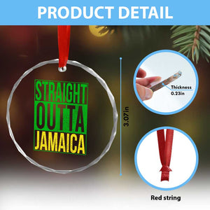 Straight Outta Jamaica Crystal Glass Ornament Cool Jamaican Travel Vacation TS10 Print Your Wear