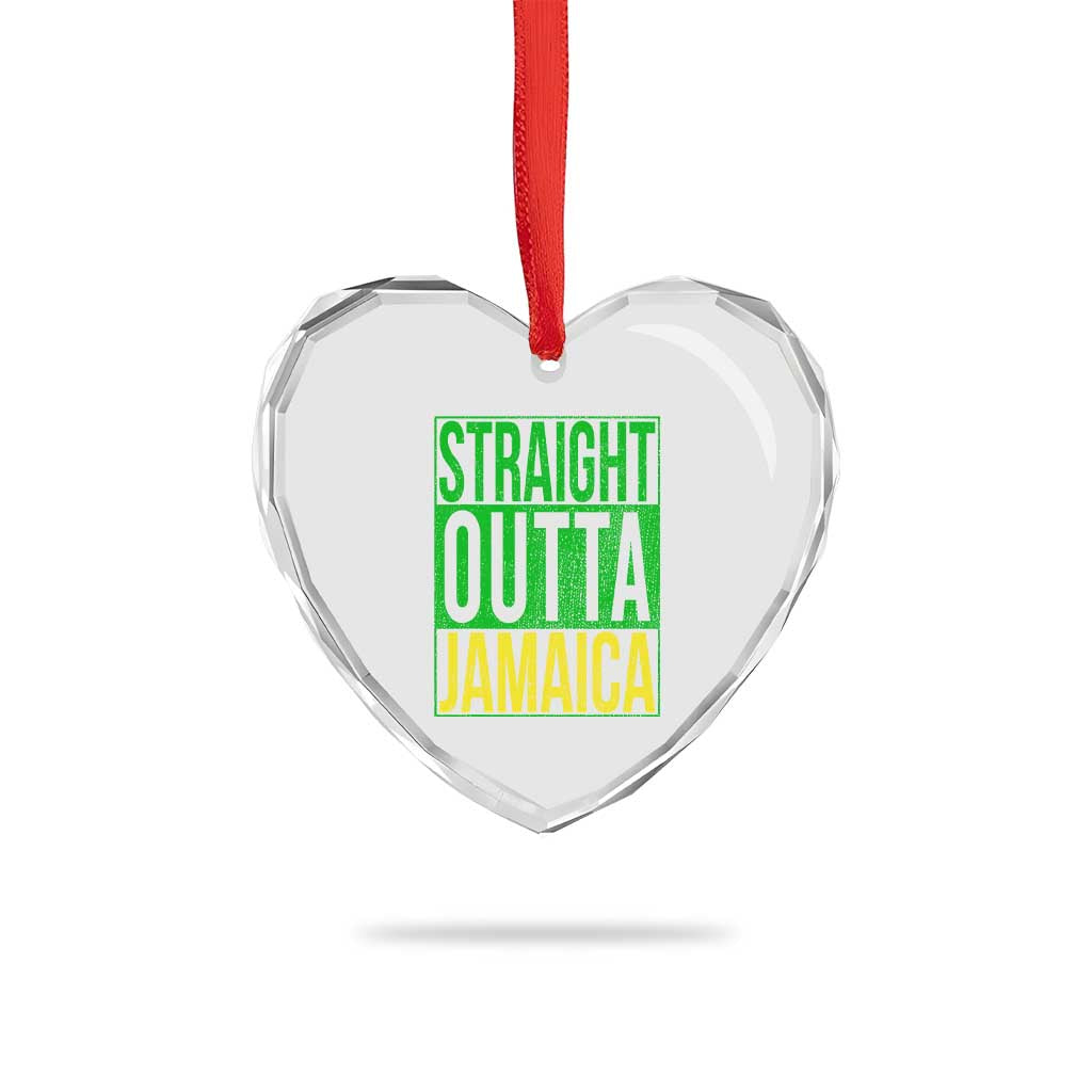Straight Outta Jamaica Heart Crystal Glass Ornament Cool Jamaican Travel Vacation TS10 Print Your Wear