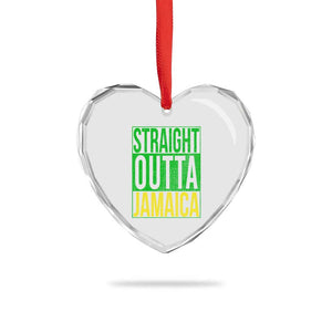 Straight Outta Jamaica Heart Crystal Glass Ornament Cool Jamaican Travel Vacation TS10 Print Your Wear