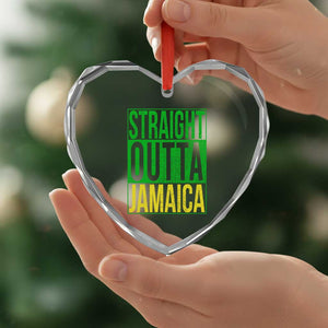 Straight Outta Jamaica Heart Crystal Glass Ornament Cool Jamaican Travel Vacation TS10 Print Your Wear