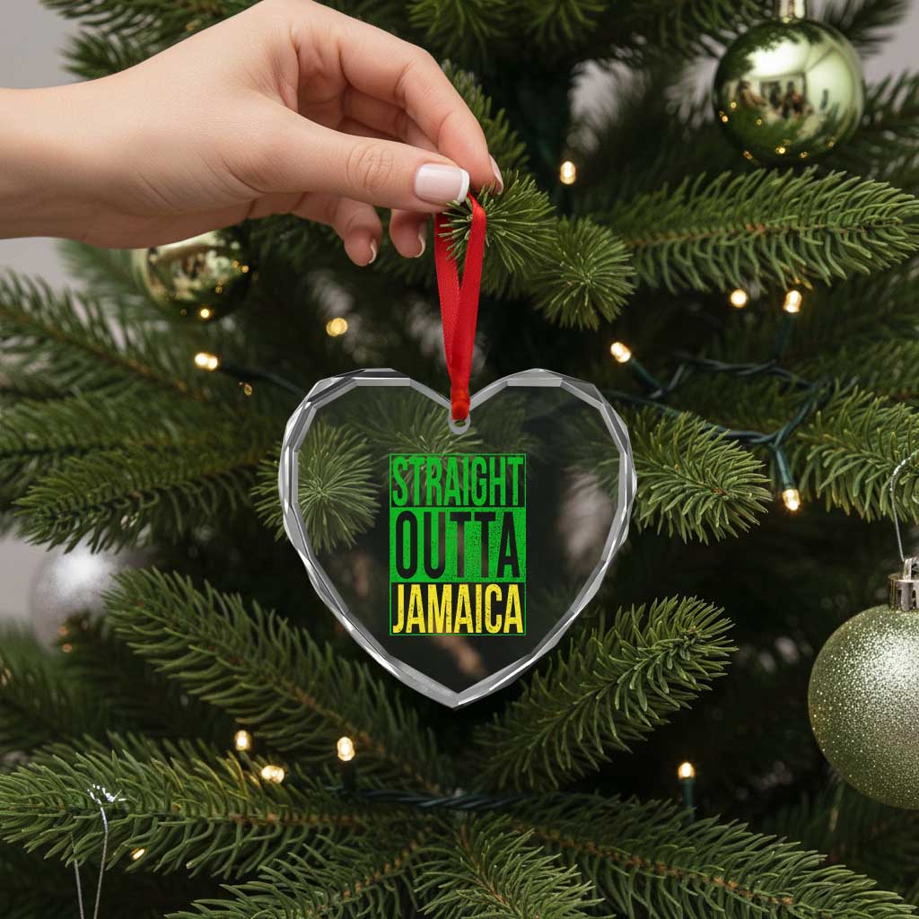 Straight Outta Jamaica Heart Crystal Glass Ornament Cool Jamaican Travel Vacation TS10 Print Your Wear