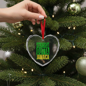 Straight Outta Jamaica Heart Crystal Glass Ornament Cool Jamaican Travel Vacation TS10 Print Your Wear