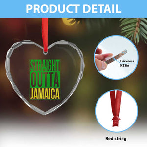 Straight Outta Jamaica Heart Crystal Glass Ornament Cool Jamaican Travel Vacation TS10 Print Your Wear