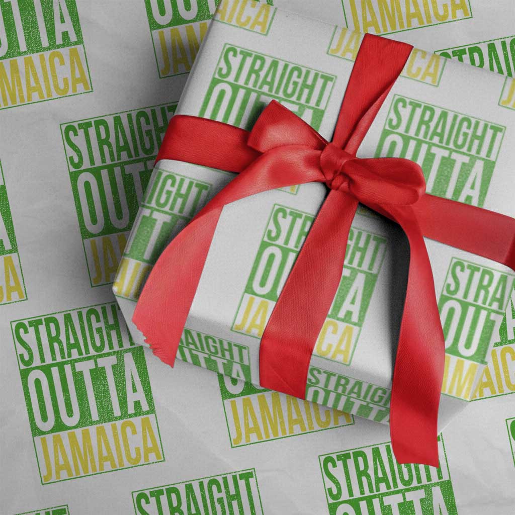 Straight Outta Jamaica Wrapping Paper Roll Cool Jamaican Travel Vacation TS10 White Print Your Wear