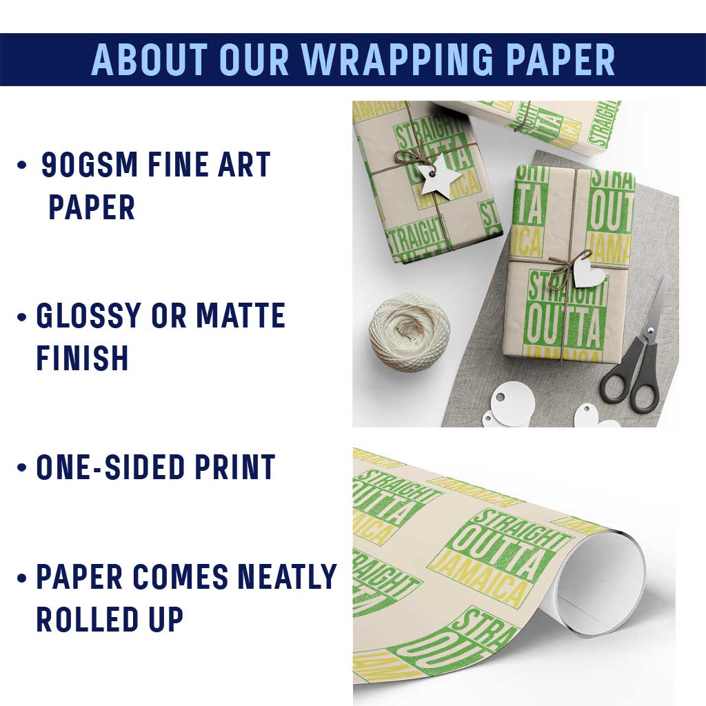 Straight Outta Jamaica Wrapping Paper Roll Cool Jamaican Travel Vacation TS10 Print Your Wear
