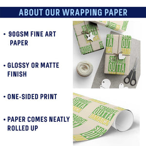 Straight Outta Jamaica Wrapping Paper Roll Cool Jamaican Travel Vacation TS10 Print Your Wear
