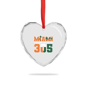 Straight Outta The 305 Miami Heart Crystal Glass Ornament Area Code Florida Pride TS10 Print Your Wear