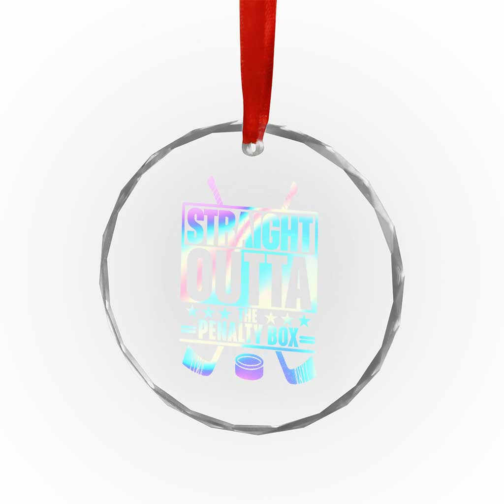 Straight Outta The Penalty Box Crystal Glass Ornament Iridescent Effect Hockey Player Gift TS12 Print Your Wear