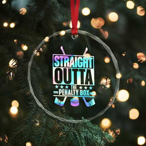 Straight Outta The Penalty Box Crystal Glass Ornament Iridescent Effect Hockey Player Gift TS12 Print Your Wear