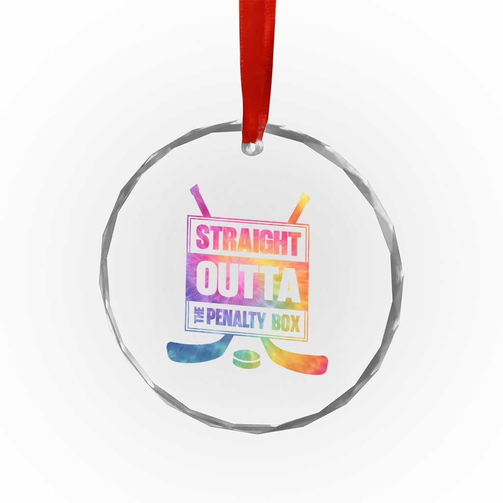 Straight Outta The Penalty Box Crystal Glass Ornament Tie Dye Effect Hockey Player Gift TS12 Print Your Wear