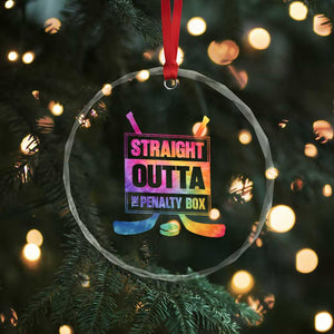 Straight Outta The Penalty Box Crystal Glass Ornament Tie Dye Effect Hockey Player Gift TS12 Print Your Wear