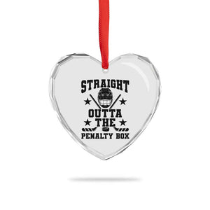 Straight Outta The Penalty Box Heart Crystal Glass Ornament Funny Youth Ice Hockey Gift TS12 Print Your Wear