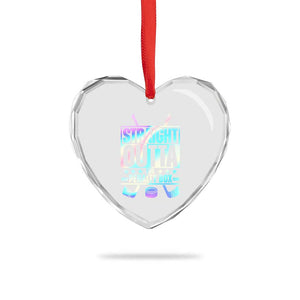 Straight Outta The Penalty Box Heart Crystal Glass Ornament Iridescent Effect Hockey Player Gift TS12 Print Your Wear