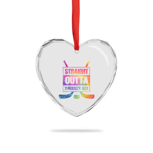 Straight Outta The Penalty Box Heart Crystal Glass Ornament Tie Dye Effect Hockey Player Gift TS12 Print Your Wear