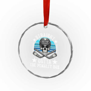 Straight Outta The Penalty Box Hockey Crystal Glass Ornament Funny Skull Player Gift TS12 Print Your Wear