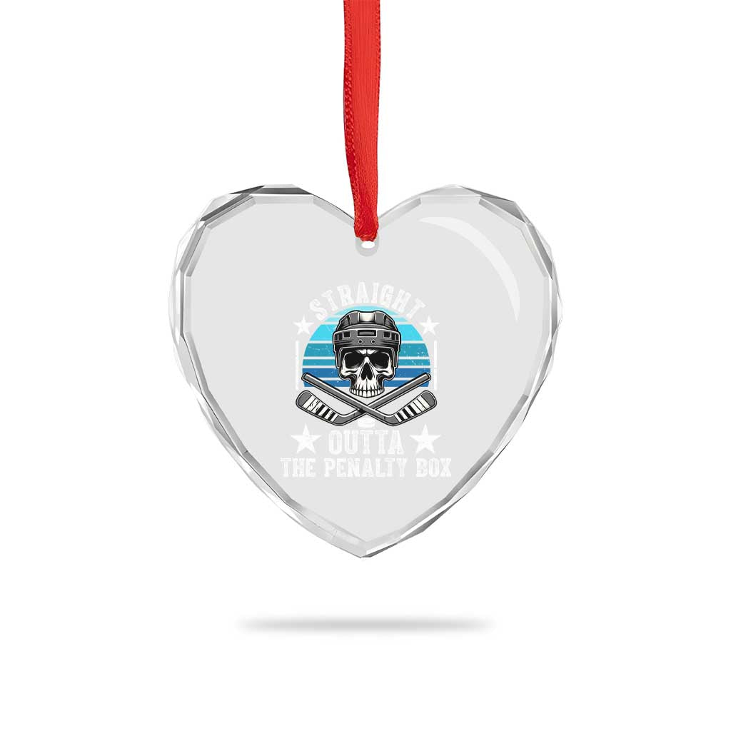 Straight Outta The Penalty Box Hockey Heart Crystal Glass Ornament Funny Skull Player Gift TS12 Print Your Wear