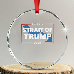 Strait of Trump 2026 Crystal Glass Ornament Middle East Map Political Graphic TS02 Transparent Glass 3'' Circle Print Your Wear