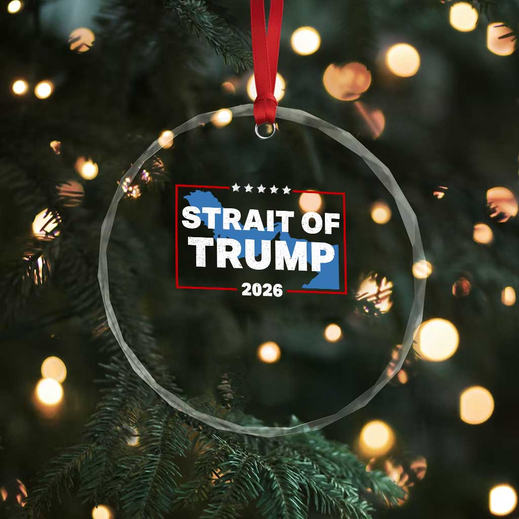 Strait of Trump 2026 Crystal Glass Ornament Middle East Map Political Graphic TS02 Print Your Wear