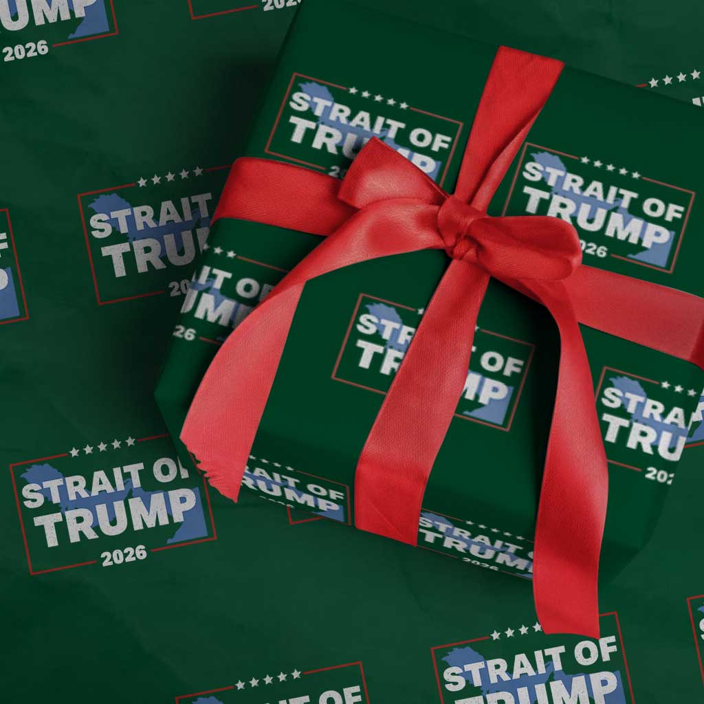 Strait of Trump 2026 Wrapping Paper Roll Middle East Map Political Graphic TS02 Green Print Your Wear
