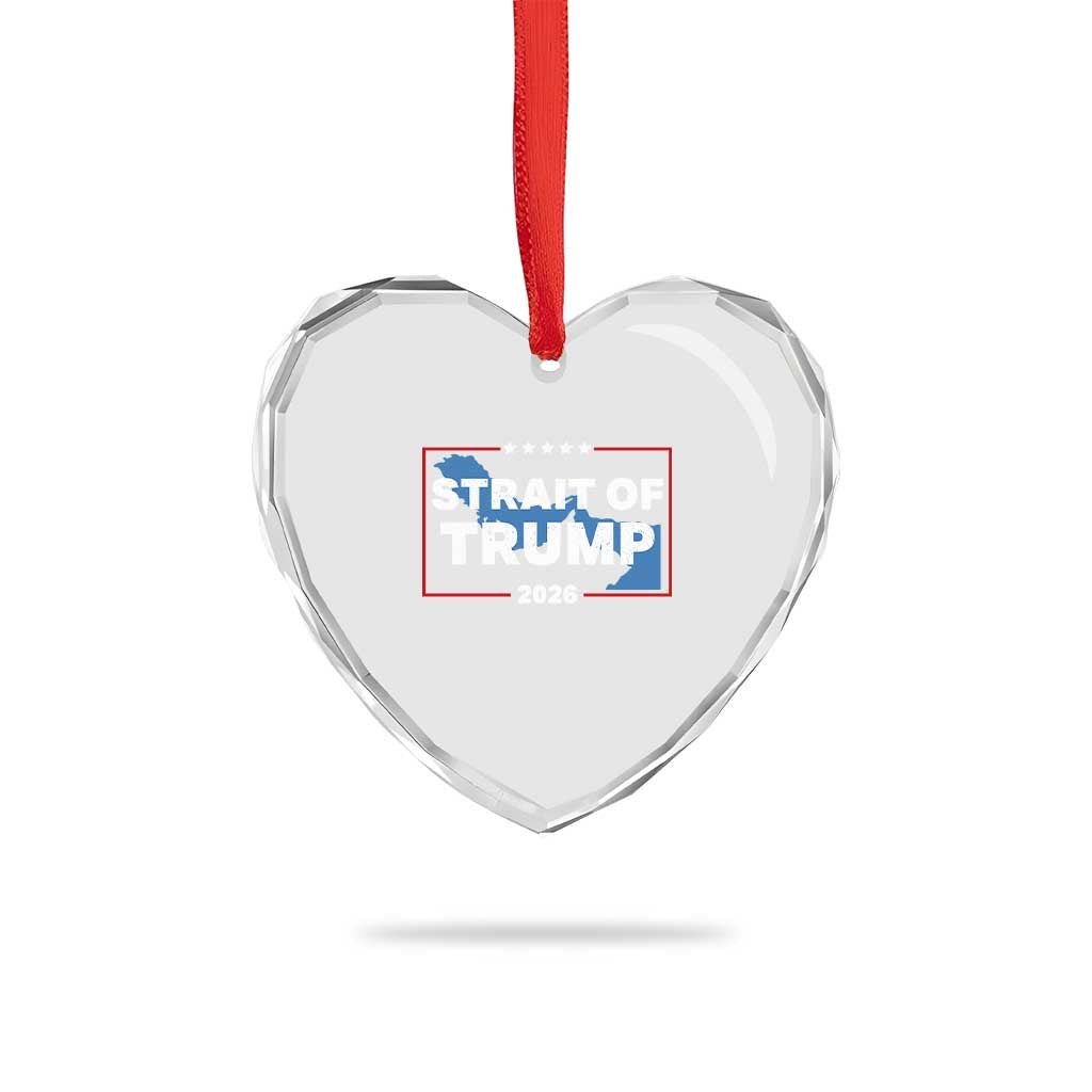 Strait of Trump 2026 Heart Crystal Glass Ornament Middle East Map Political Graphic TS02 Print Your Wear