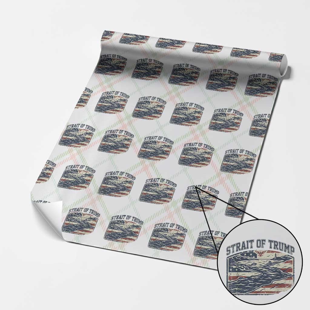 Strait of Trump 2026 Vintage Old Americana Wrapping Paper Roll American Flag Nautical Patriotic Graphic TS02 Christmas Plaid Print Your Wear