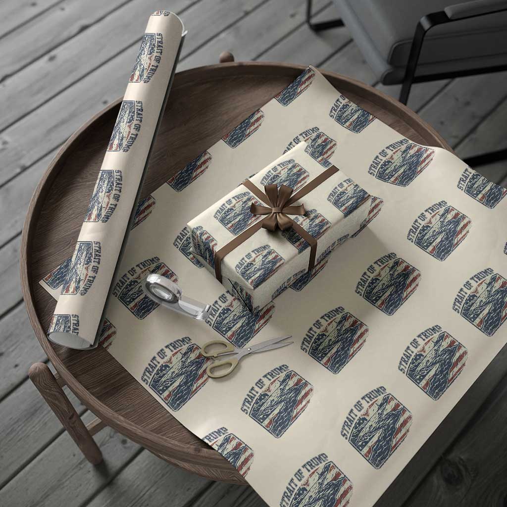 Strait of Trump 2026 Vintage Old Americana Wrapping Paper Roll American Flag Nautical Patriotic Graphic TS02 Beige Print Your Wear