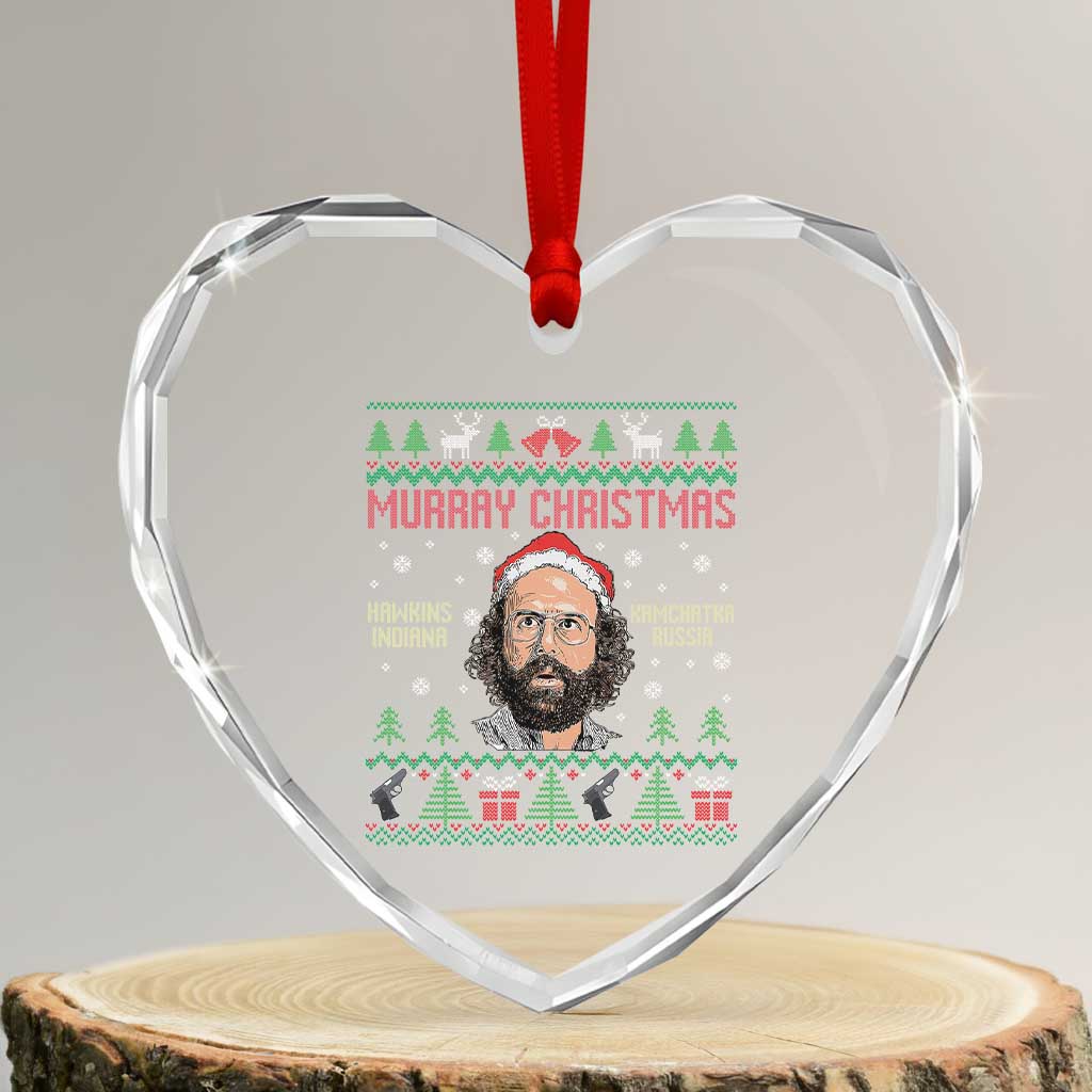 Stranger Christmas Heart Crystal Glass Ornament Funny Murray Hawkins TS14 Transparent Glass 3'' Heart Print Your Wear