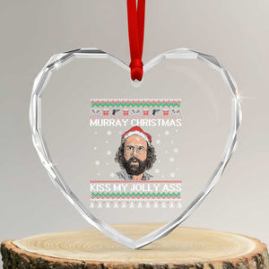 Stranger Christmas Heart Crystal Glass Ornament Santa Murray Kiss My Jolly Ass TS14 Transparent Glass 3'' Heart Print Your Wear