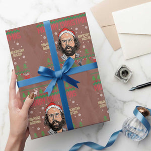 Stranger Christmas Wrapping Paper Roll Funny Murray Hawkins TS14 Mocha Print Your Wear