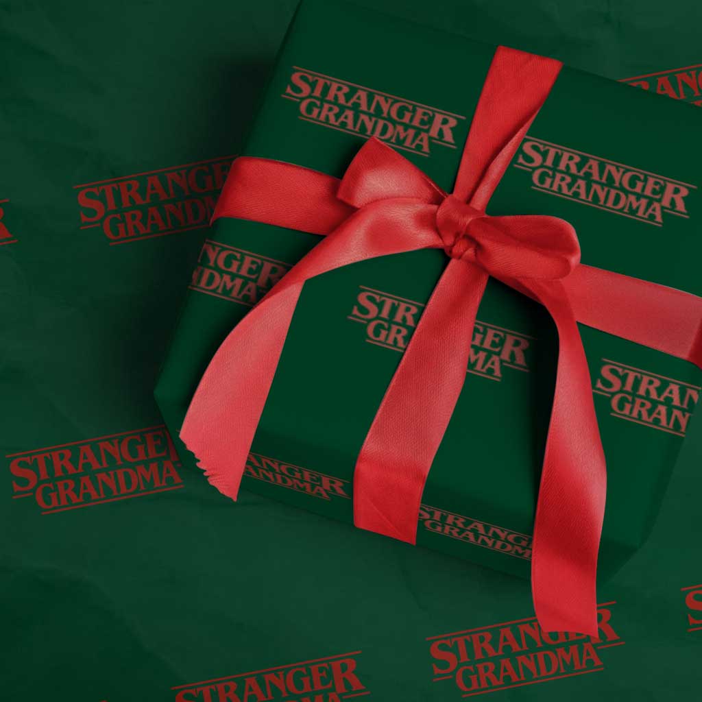 Stranger Grandma Wrapping Paper Roll Funny Grandmother Movie Gift TS11 Green Print Your Wear