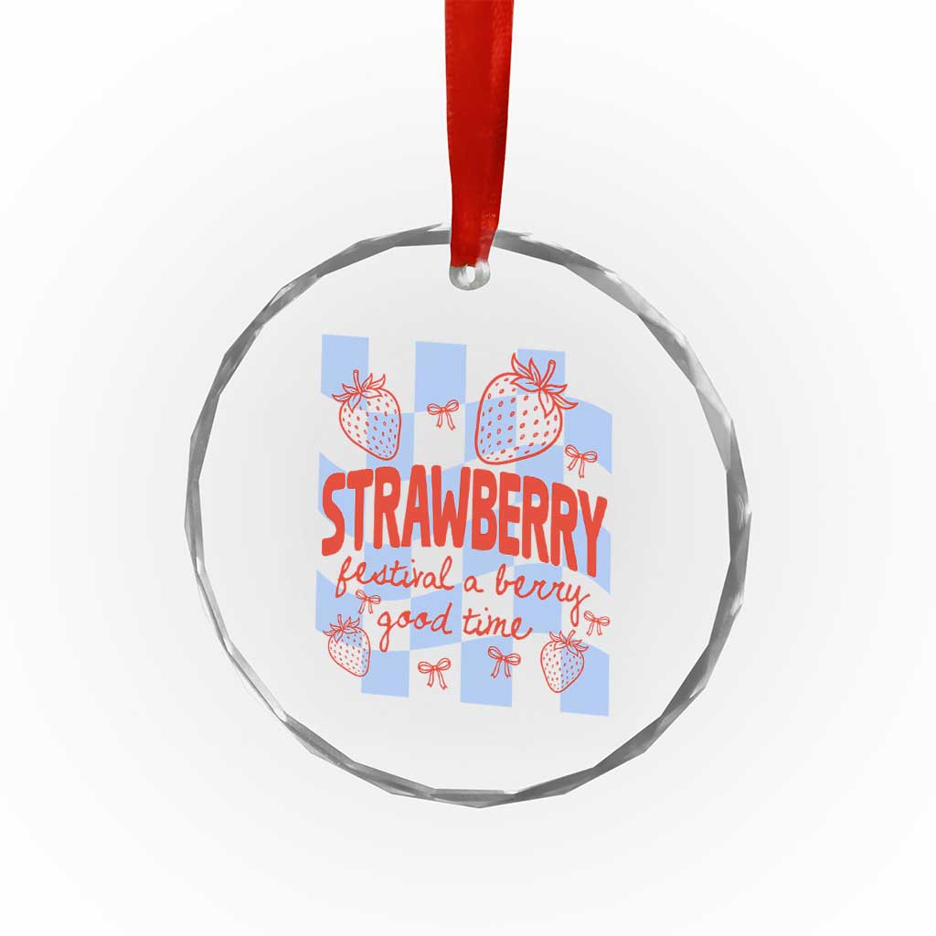 Strawberry Festival Crystal Glass Ornament 1968 A Berry Good Time Summer TS14 Print Your Wear