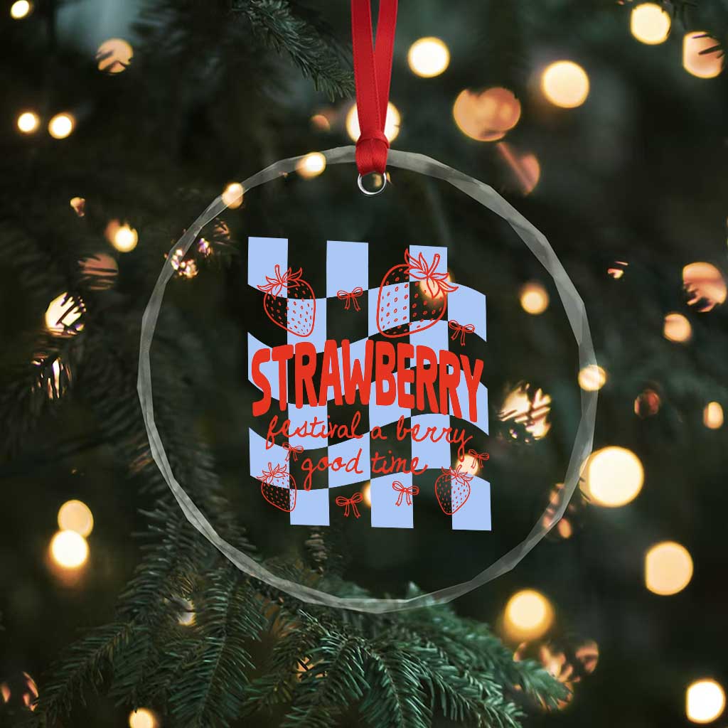 Strawberry Festival Crystal Glass Ornament 1968 A Berry Good Time Summer TS14 Print Your Wear