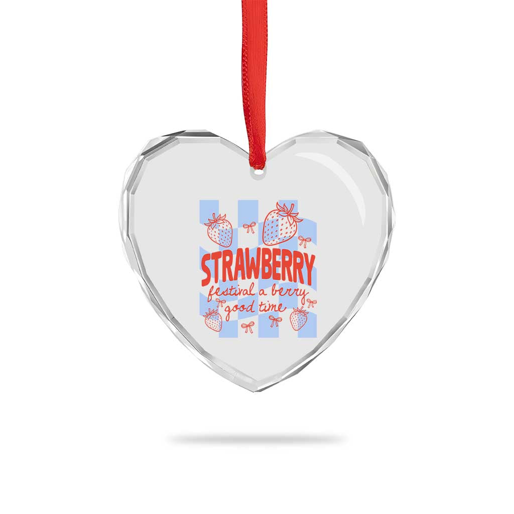 Strawberry Festival Heart Crystal Glass Ornament 1968 A Berry Good Time Summer TS14 Print Your Wear