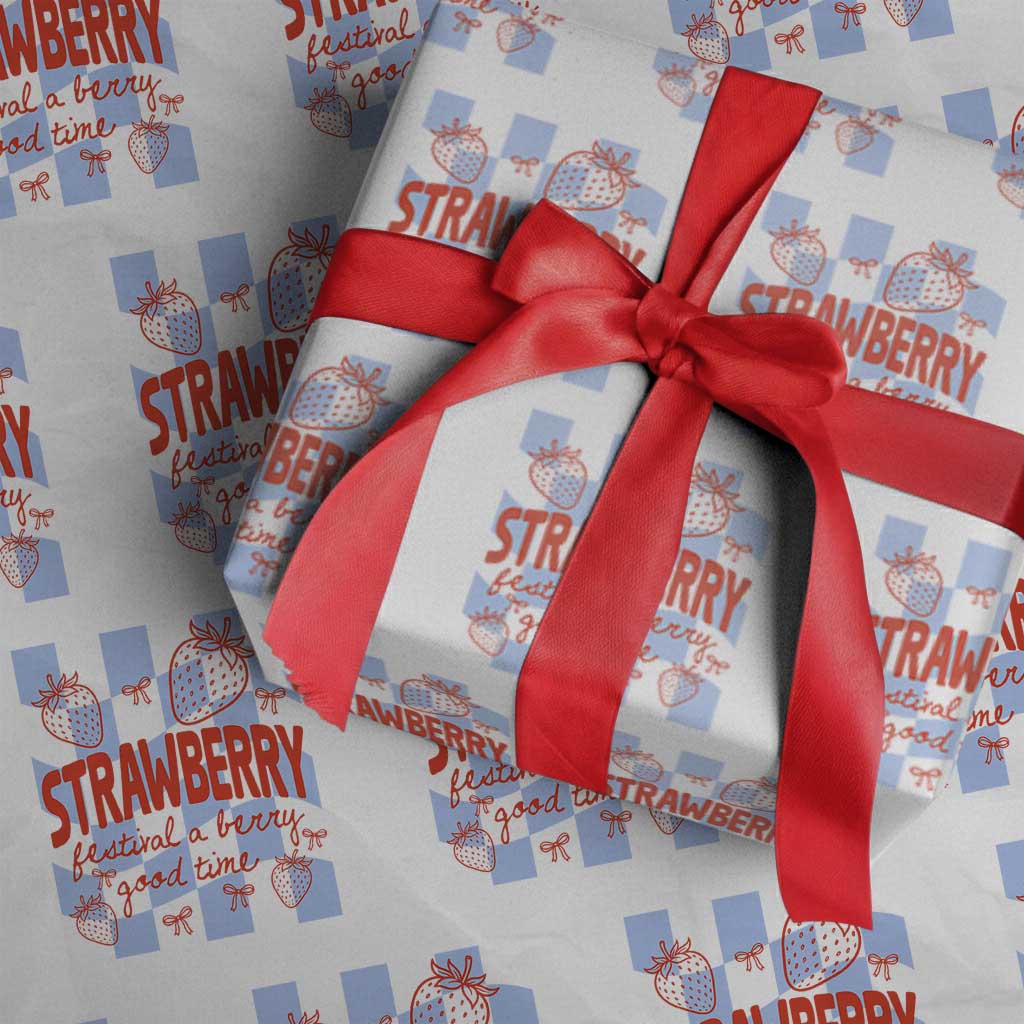 Strawberry Festival Wrapping Paper Roll 1968 A Berry Good Time Summer TS14 White Print Your Wear