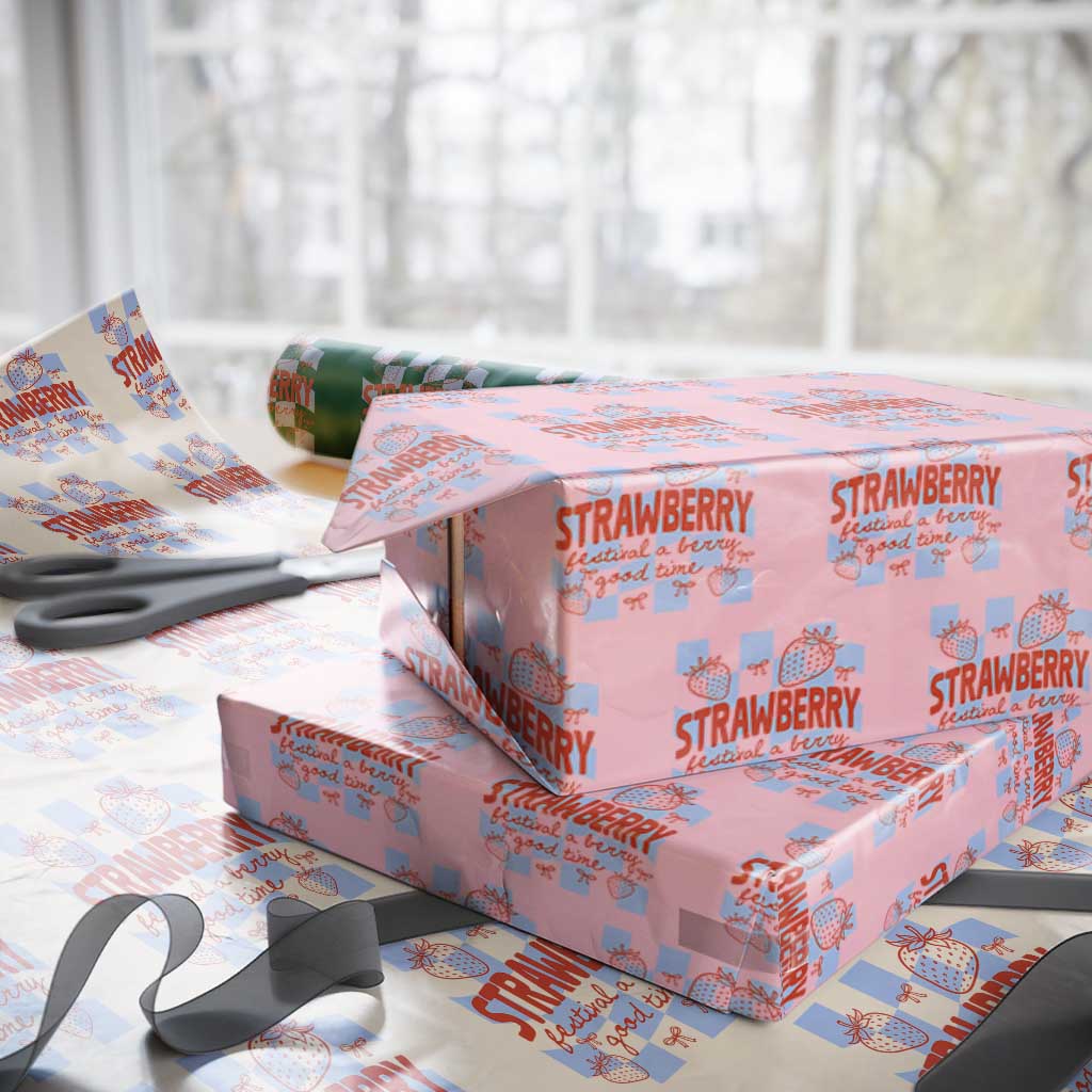 Strawberry Festival Wrapping Paper Roll 1968 A Berry Good Time Summer TS14 Light Pink Print Your Wear
