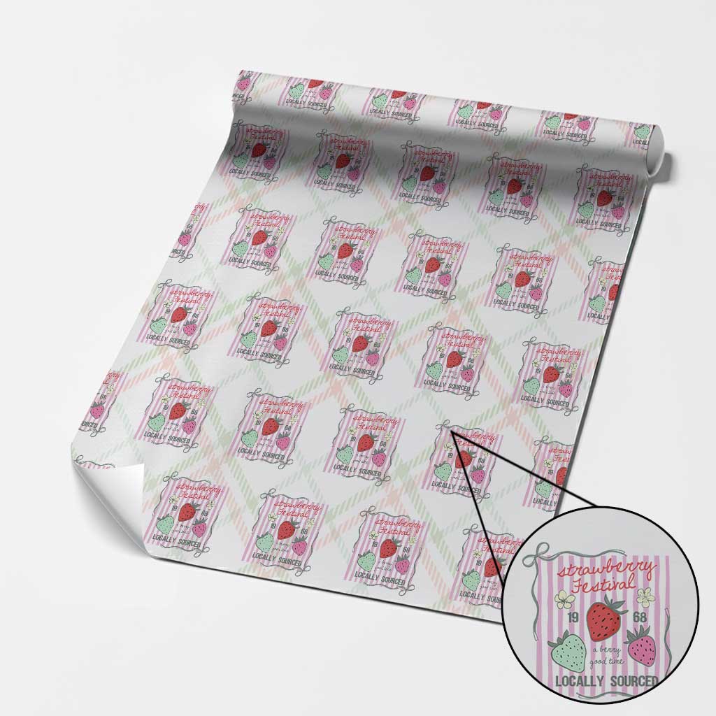 Strawberry Festival Wrapping Paper Roll Summer Fruit Vibes TS14 Christmas Plaid Print Your Wear