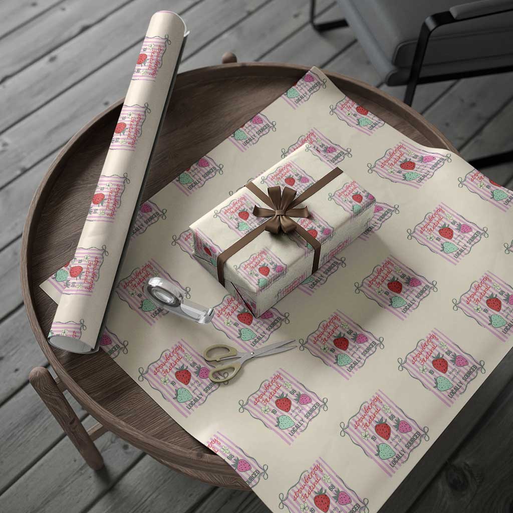 Strawberry Festival Wrapping Paper Roll Summer Fruit Vibes TS14 Beige Print Your Wear