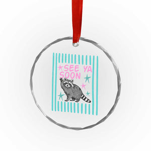 Striped Funny See Ya Soon Racoon Crystal Glass Ornament Last Day Of School Teacher TS14 Print Your Wear