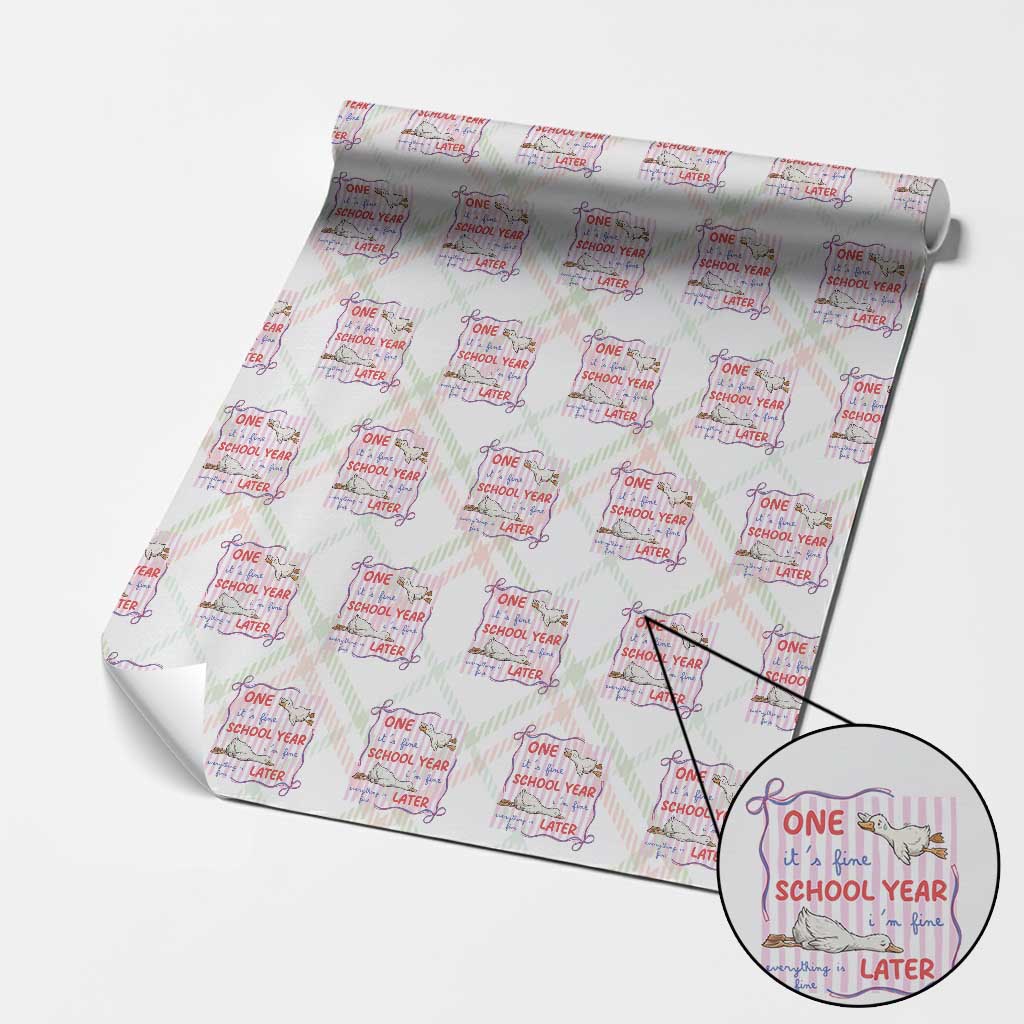 Striped One School Year Later Wrapping Paper Roll Funny Goose Teacher Summer TS14 Christmas Plaid Print Your Wear