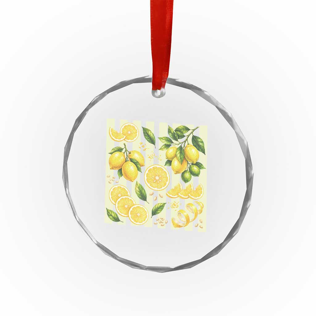 Striped Summer Lemon Crystal Glass Ornament Citrus Fruit Lover Gift TS12 Print Your Wear