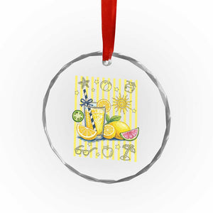 Striped Summer Lemonade Crystal Glass Ornament Preppy Brushstroke Aesthetic Graphic TS12 Print Your Wear