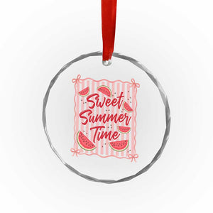 Striped Watermelon Beach Vibes Graphic Crystal Glass Ornament Sweet Summer Time TS12 Print Your Wear